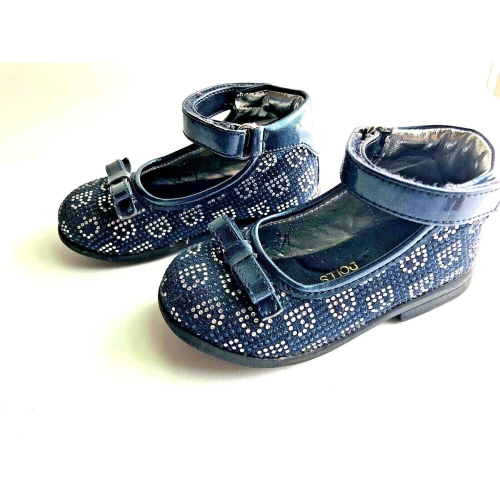 Laura Biagiotti Dolls Vera Pelle Girls Dress Shoes Navy Size 7 US - 23 Eur